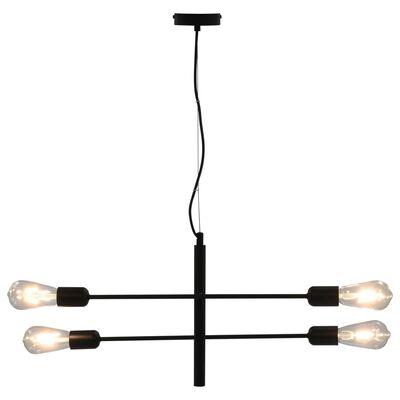vidaXL Plafondlamp met filament peren 2 W E27 zwart