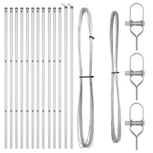 vidaXL Hekpalen 13 pcs Zilver Ø32mm 170 cm Gegalvaniseerd staal
