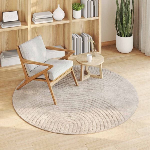 vidaXL Vloerkleden Rond Beige &Oslash; 160 CM