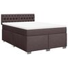 vidaXL Boxspring met matras stof donkerbruin 140x190 cm
