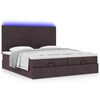 vidaXL Ottoman bed met matrassen en LED's 180x200cm stof donkerbruin
