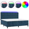 vidaXL Boxspring met matras en LED fluweel donkerblauw 200x200 cm