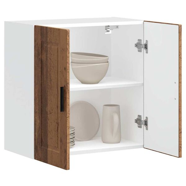 vidaXL Keukenbovenkast Porto bewerkt hout oud houtkleurig