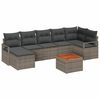 vidaXL Tuinbankenset met kussen 8 pcs Grijs poly rattan