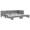 vidaXL Slaapbank met onderschuifbed 100x190 cm stof lichtgrijs