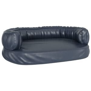 vidaXL Hondenmand ergonomisch schuim 60x42 cm kunstleer donkerblauw