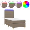 vidaXL Boxspring met matras en LED stof taupe 90x190 cm
