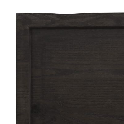 vidaXL Tafelblad natuurlijke rand 100x50x(2-6)cm eikenhout donkerbruin