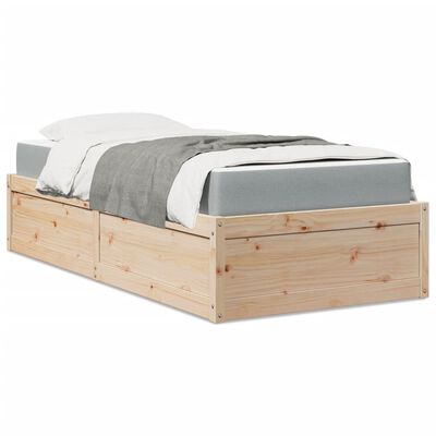 vidaXL Bed met matras massief grenenhout 100x200 cm