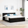 vidaXL Ottoman bed met matrassen en LED's 180x200cm stof zwart