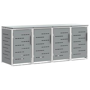 vidaXL Afvalbak opslag Grijs 276 x 77,5 x 112,5 cm Roestvrij staal