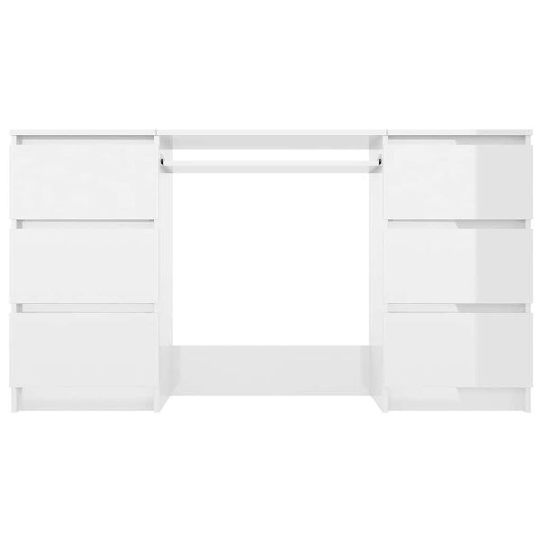 vidaXL Schrijftafel 140x50x77 cm bewerkt hout hoogglans wit