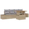 vidaXL Tuin Sofa Set met opslag 5 pcs Beige Poly riet