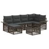 vidaXL Tuinbankenset 7 pcs Grijs poly rattan