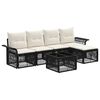 vidaXL Tuinbankenset 6 st Zwart poly rattan