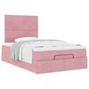 vidaXL Ottoman bed met matrassen 120x200cm fluweel roze