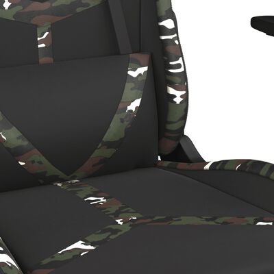 vidaXL Massage gamestoel kunstleer zwart en camouflage