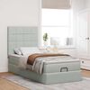 vidaXL Ottoman bed met matrassen en LED's 80x200cm fluweel lichtgrijs