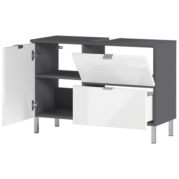 Germania Wastafelonderkast GW-Mauresa 34x80x56 cm grafietkleurig wit