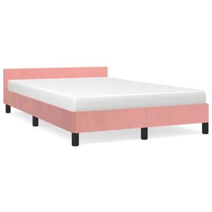 vidaXL Bedframe zonder matras 120x190 cm fluweel roze