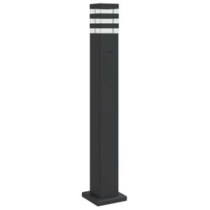 vidaXL Vloerlamp voor buiten met stopcontact 80 cm aluminium zwart
