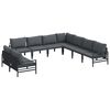 vidaXL Tuinbankenset 9 st Zwart Staal