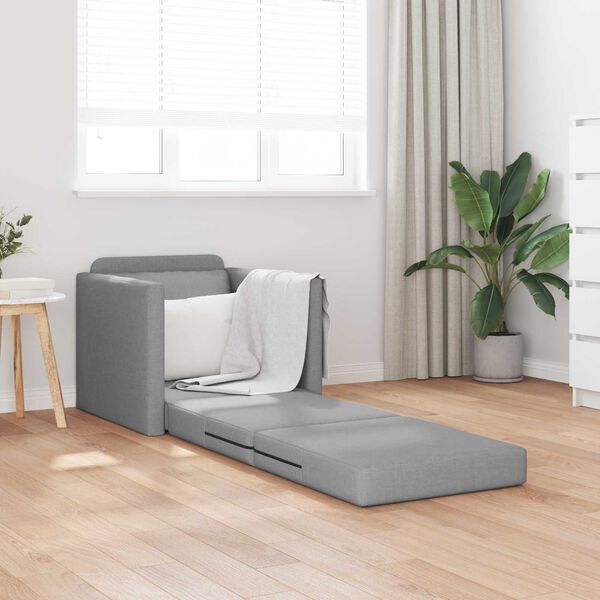 vidaXL Vouwsofa Bed Lichtgrijs 74 x 77 x 81 cm Stof