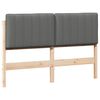 vidaXL Gestoffeerd hoofdbord Bruin en Licht Grijs 140 cm
