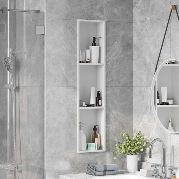 vidaXL Douche Niche Wit 90 x 20 x 9,5 cm Roestvrij staal