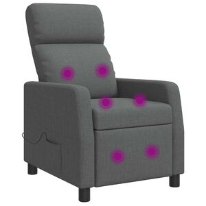 vidaXL Massage Recliner Donkergrijs Stof