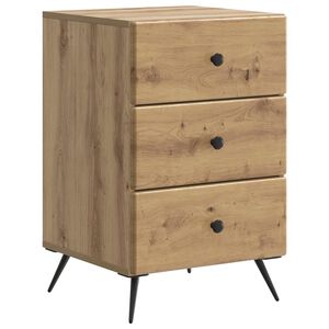 vidaXL Nachtkastje Artisanaal eiken 43 x 41 x 66,5 cm Bewerkt hout