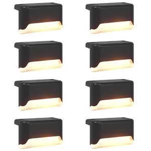 vidaXL Buitenzonne-lampen met grondpin 8 pcs Warmwit 4,5 cm ABS en PS