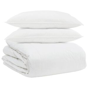 vidaXL Dekbed Set met kussen 3 pcs Wit Donsveertjes