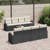 vidaXL Tuin Sofa Set met opslag 9 pcs Zwart en Cr&egrave;me poly rattan
