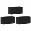 vidaXL Wandtv-kast Set 3 st Zwart Eiken Bewerkt hout