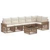 vidaXL Tuinbankenset 7 st Beige en Cr&egrave;me Wit poly rattan