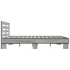 vidaXL Bedframe bewerkt hout metaal grijs sonoma eiken 150x200 cm