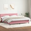 vidaXL Boxspring met matras fluweel roze 180x220 cm