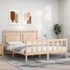 vidaXL Bedframe met hoofdbord massief hout