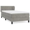 vidaXL Boxspring met matras fluweel lichtgrijs 90x200 cm