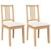 vidaXL Eetkamerstoelen met kussens 2 st massief hout naturel rubber