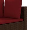 vidaXL 6-delige Loungeset met kussens poly rattan bruin