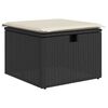 vidaXL Tuinkruk met kussen 55x55x37 cm poly rattan zwart