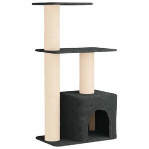 vidaXL Kattenboom met sisal krabpalen Donkergrijs 133 cm