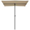 vidaXL Parasol met aluminium paal 180x110 cm taupe