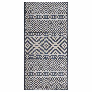 vidaXL Buitenkleed met patroon platgeweven 80x150 cm blauw