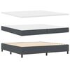 vidaXL Boxspring bed Donkergrijs en Wit 203 x 200 x 128 cm