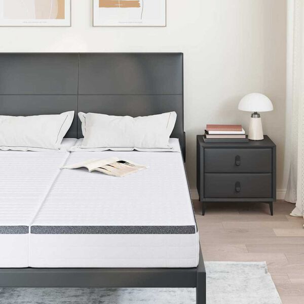 vidaXL Matras 2 pcs Wit en Grijs 80 x 200 cm Bonell Veer