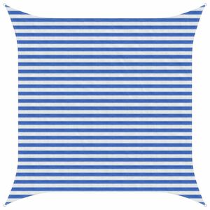 vidaXL Zonneschaduwzeil Blauw en Wit 3,6 x 3,6 m HDPE