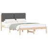 vidaXL Bedframe met Gevoerd Hoofdgedeelte Donkergrijs 140 x 190 cm